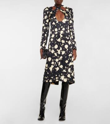 Robe midi col croisé en satin | Dries Van Noten