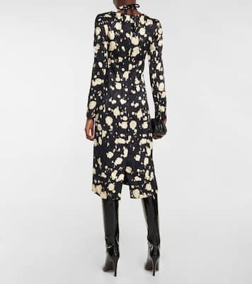 Robe midi col croisé en satin | Dries Van Noten