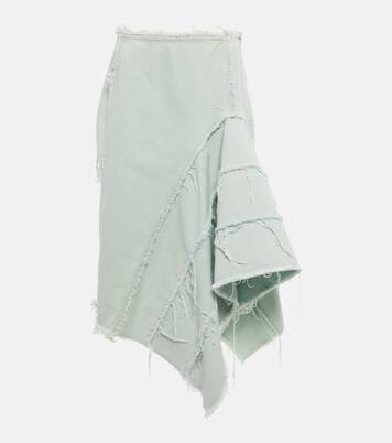 Distressed denim midi skirt | Dries Van Noten