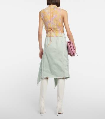 Distressed denim midi skirt | Dries Van Noten