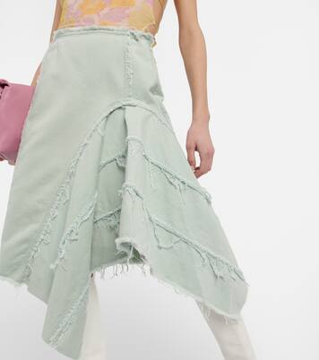 Distressed denim midi skirt | Dries Van Noten