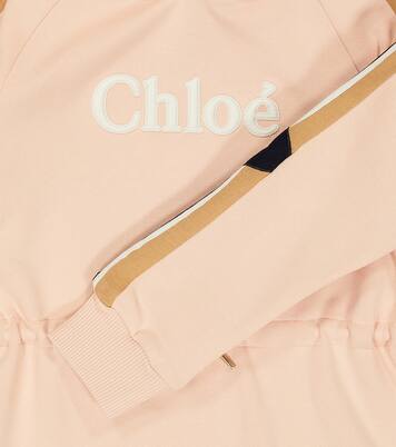 Hooded logo cotton dress | Chloé Kids