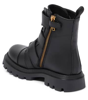 Embellished leather boots | Balmain Kids