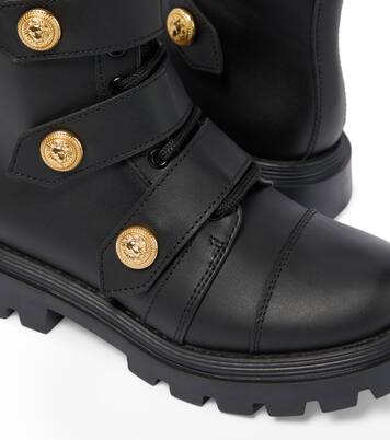 Embellished leather boots | Balmain Kids