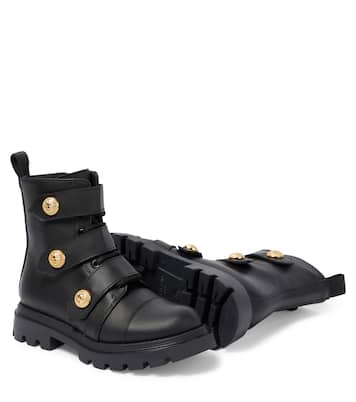 Embellished leather boots | Balmain Kids