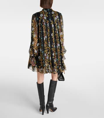 Floral silk crepon minidress | Etro