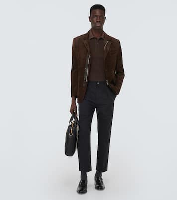 Leather-trimmed suede blazer | Tom Ford