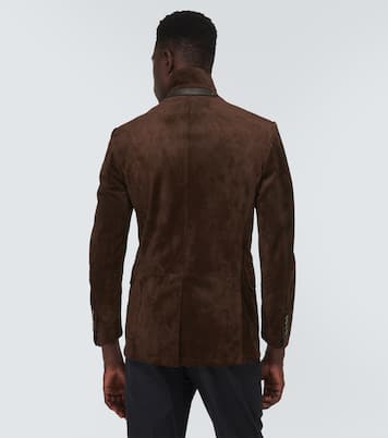 Leather-trimmed suede blazer | Tom Ford