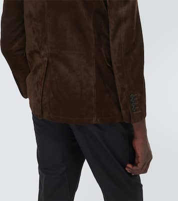 Leather-trimmed suede blazer | Tom Ford