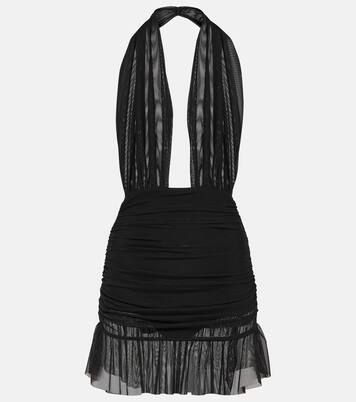 Ruffled halterneck chiffon minidress | Norma Kamali