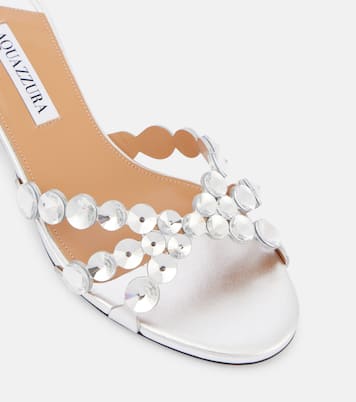 Crystal Mirage缀饰皮革穆勒鞋 | Aquazzura