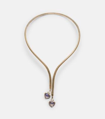 Collier Trisolina en or 18 ct, calcédoine bleue et diamants | Marina B