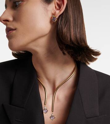 Collier Trisolina en or 18 ct, calcédoine bleue et diamants | Marina B