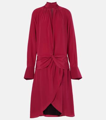 Gathered silk crêpe midi dress | Nina Ricci