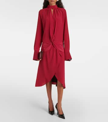 Gathered silk crêpe midi dress | Nina Ricci