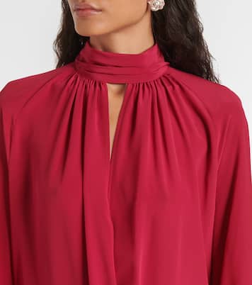 Gathered silk crêpe midi dress | Nina Ricci