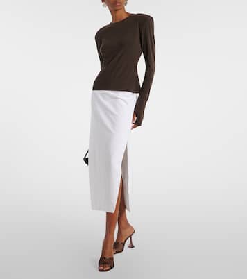 High-Rise-Midirock aus einem Baumwollgemisch | Norma Kamali