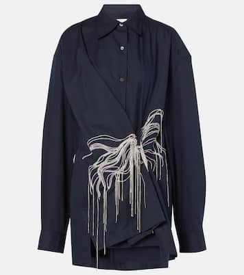 Hemd aus Baumwoll-Gabardine mit Kristallen | Dries Van Noten