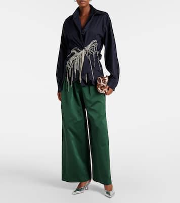 Hemd aus Baumwoll-Gabardine mit Kristallen | Dries Van Noten