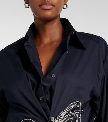 Hemd aus Baumwoll-Gabardine mit Kristallen | Dries Van Noten