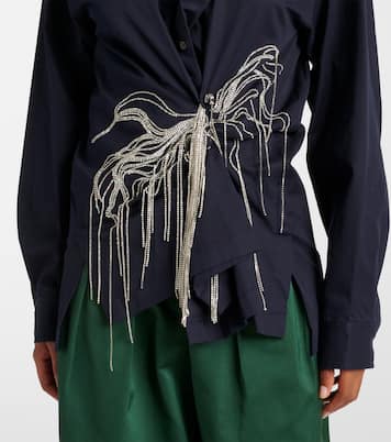 Hemd aus Baumwoll-Gabardine mit Kristallen | Dries Van Noten