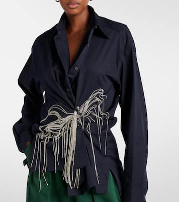 Hemd aus Baumwoll-Gabardine mit Kristallen | Dries Van Noten