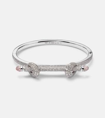 Bracelet Chakra Icon en or blanc 18 ct, diamants et quartz | Ananya