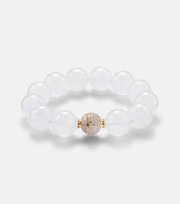 Bracelet Riviera Orb en or 18 ct, pierre de lune et diamants | Octavia Elizabeth