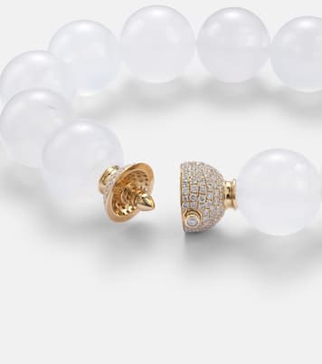 Bracelet Riviera Orb en or 18 ct, pierre de lune et diamants | Octavia Elizabeth