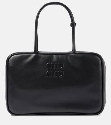 Medium leather tote bag | Miu Miu