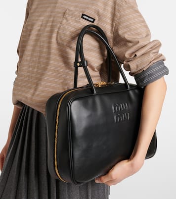 Medium leather tote bag | Miu Miu