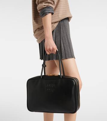 Medium leather tote bag | Miu Miu
