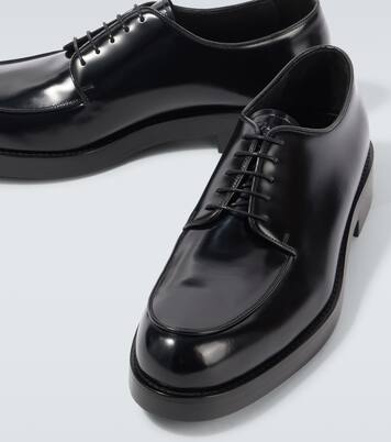 Brushed leather Derby shoes | Prada