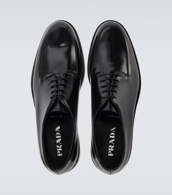 Brushed leather Derby shoes | Prada