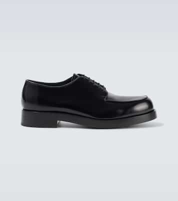 Brushed leather Derby shoes | Prada