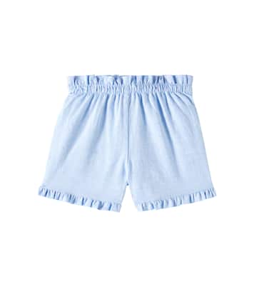 Flores ruffled linen and cotton shorts | La Coqueta