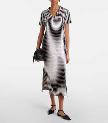 Vestido midi Khan de jersey de algodón | Velvet