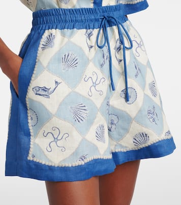 Bedruckte High-Rise-Shorts Pia | Alémais