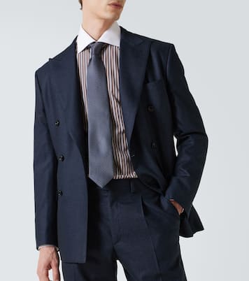 Herringbone wool flannel suit | Brioni
