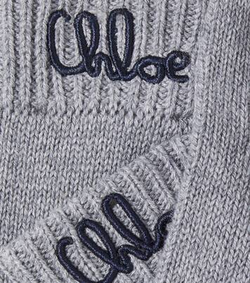 Bestickte Handschuhe aus Baumwolle und Wolle | Chloé Kids