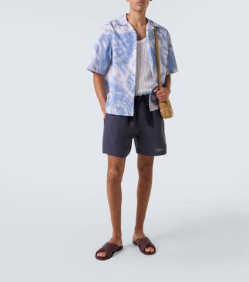 Printed cotton bowling shirt | Commas
