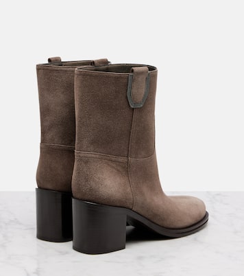 Ankle Boots aus Veloursleder | Brunello Cucinelli