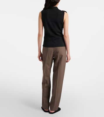 Asymmetric wool-blend tie-neck vest | Lemaire