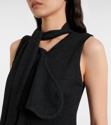 Asymmetric wool-blend tie-neck vest | Lemaire