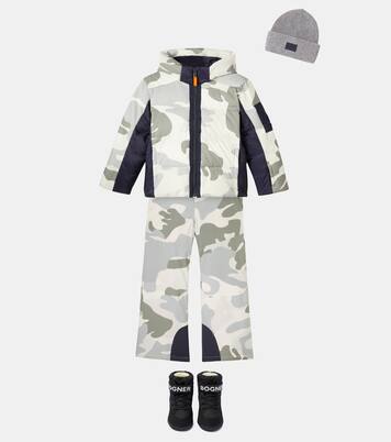 Yuki logo camouflage ski salopettes | Bogner Kids