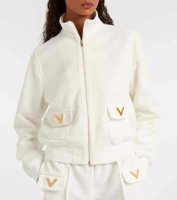 Logo jersey zip-up sweatshirt | Valentino