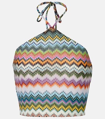 Cropped-Top Zigzag aus Häkelstrick | Missoni