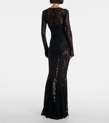 Ruched lace gown  | Norma Kamali