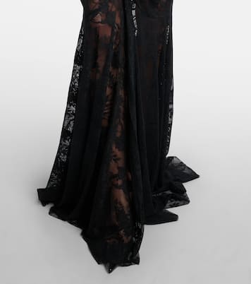 Ruched lace gown  | Norma Kamali