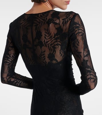 Ruched lace gown  | Norma Kamali